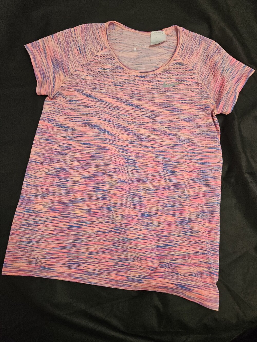 Nike Large Crew Neck Space-Dye Active Tee in Pink and Purple